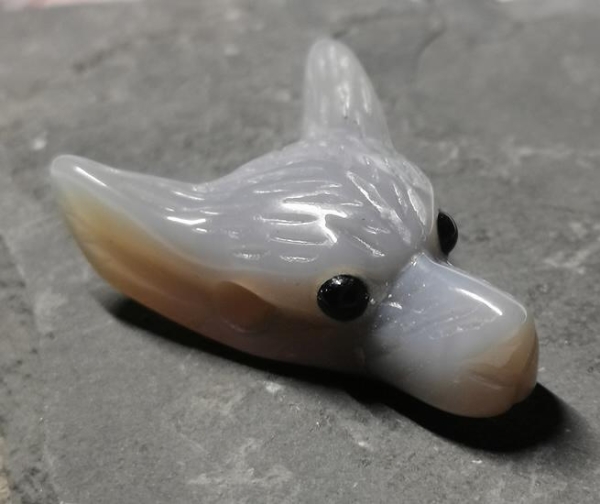 Achat Wolfskopf Anhänger